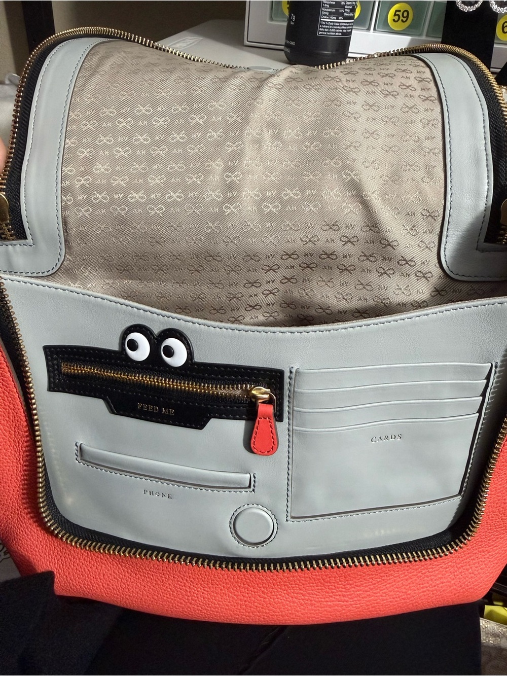 NEW $1400 Anya Hindmarch leather large Coral Crossbody Bag meswith Tassel Detail - Picture 8 of 12